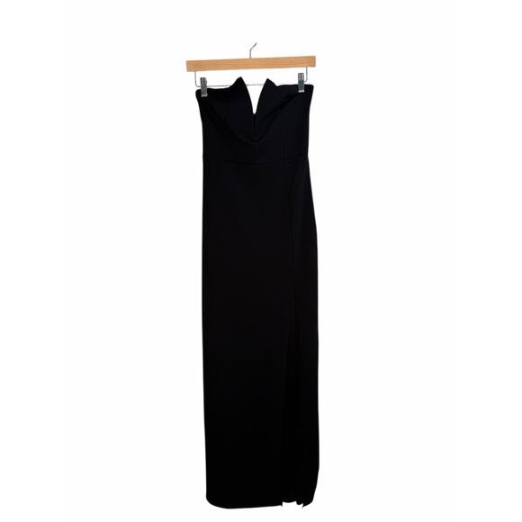 Lulus Black Strapless Evening Gown Dress Size M Slit Maxi Formal Prom NWT - Picture 16 of 16